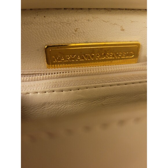 VTG Mary Ann Rosenfeld Cream Leather Small Shoulder Bag - Picture 7 of 12